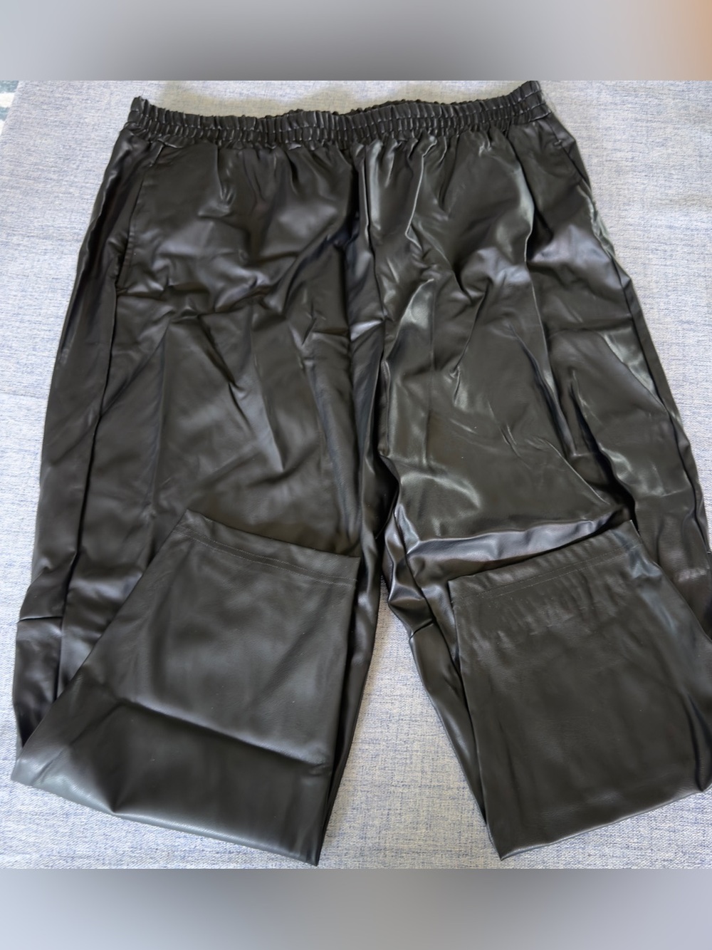 Fabletics Black Faux Leather Joggers